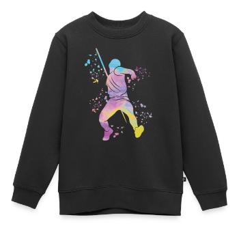 Lancer de javelot Colorsplash Lancer de javelot - Sweat Premium enfant bio - noir - Devant - AI Model Kid Female (0cm)