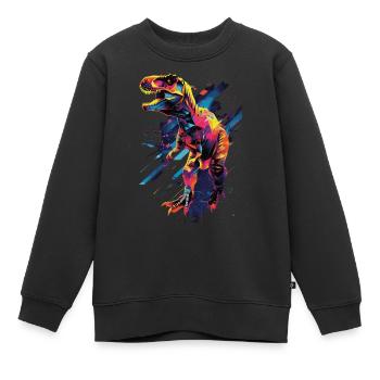 T-Rex - Kids Premium Organic Sweatshirt - black - Front - AI Model Kid Female (0cm)