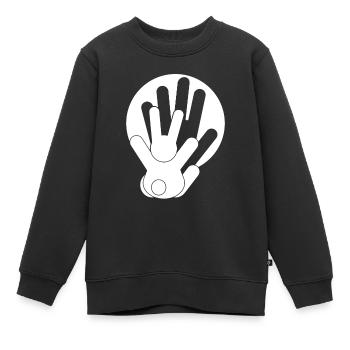 Jeu d’ombres Mains d’ombre Lapin - Sweat Premium enfant bio - noir - Devant - AI Model Kid Female (0cm)