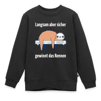 Entspannte Faultier-Stimmung - Kinder Premium Organic Sweatshirt - Schwarz - Vorne - AI Model Kid Female (0cm)