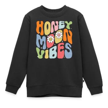 Lune de miel Mari Femme Couple Vacances - Sweat Premium enfant bio - noir - Devant - AI Model Kid Female (0cm)