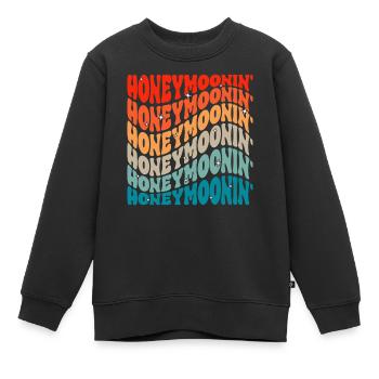 Lune de miel Mari Femme Couple Vacances - Sweat Premium enfant bio - noir - Devant - AI Model Kid Female (0cm)