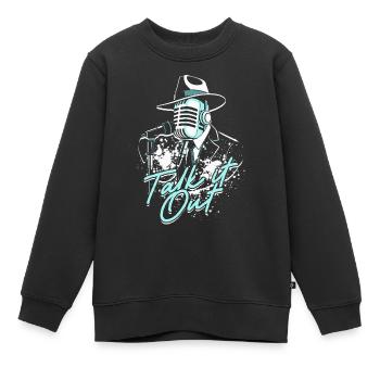 Podcast Podcaster Podcasting - Sweat Premium enfant bio - noir - Devant - AI Model Kid Female (0cm)