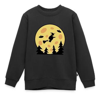 Sorcière au clair de lune - Sweat Premium enfant bio - noir - Devant - AI Model Kid Female (0cm)