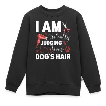 Hundegruamwelpen Haustier -Pflege -Job Salon - Kinder Premium Organic Sweatshirt - Schwarz - Vorne - AI Model Kid Female (0cm)