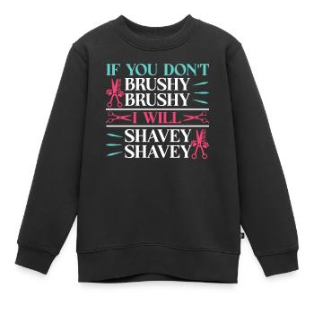 Hundegruamwelpen Haustier -Pflege -Job Salon - Kinder Premium Organic Sweatshirt - Schwarz - Vorne - AI Model Kid Female (0cm)