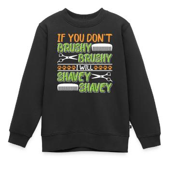 Hundegruamwelpen Haustier -Pflege -Job Salon - Kinder Premium Organic Sweatshirt - Schwarz - Vorne - AI Model Kid Female (0cm)