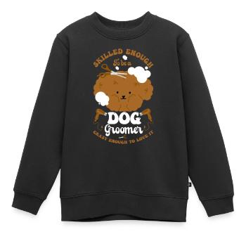 Hundegruamwelpen Haustier -Pflege -Job Salon - Kinder Premium Organic Sweatshirt - Schwarz - Vorne - AI Model Kid Female (0cm)