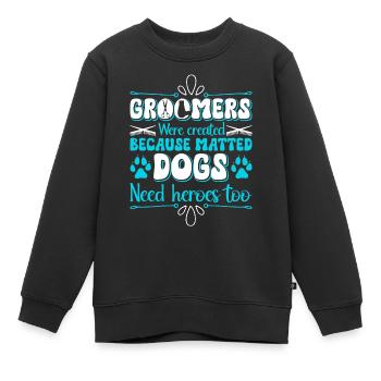 Hundegruamwelpen Haustier -Pflege -Job Salon - Kinder Premium Organic Sweatshirt - Schwarz - Vorne - AI Model Kid Female (0cm)