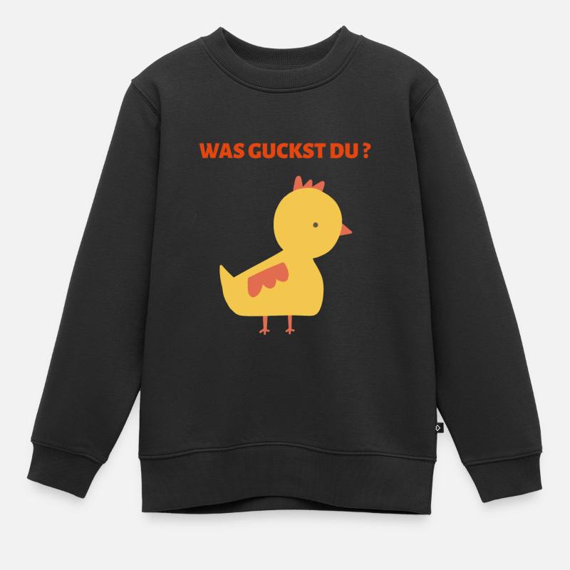 WAS GUCKST DU? - Kinder Premium Organic Sweatshirt - Schwarz