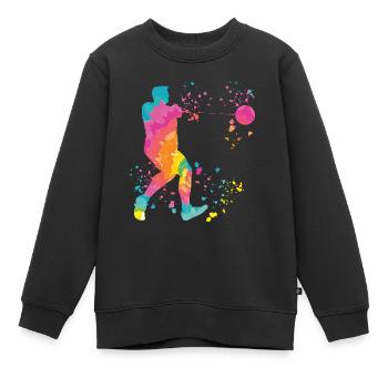 Lanceur de marteau Colorsplash Lancer de marteau - Sweat Premium enfant bio - noir - Devant - AI Model Kid Female (0cm)