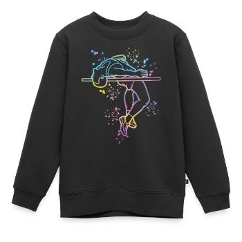 Saut en hauteur Aquarelle Saut en hauteur - Sweat Premium enfant bio - noir - Devant - AI Model Kid Female (0cm)