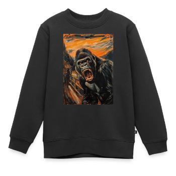 Gorilla - Kinder Premium Organic Sweatshirt - Schwarz - Vorne - AI Model Kid Female (0cm)