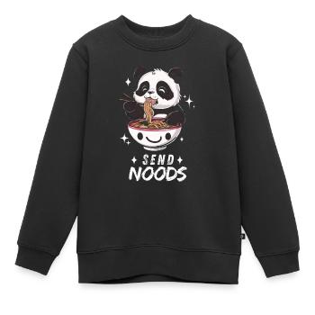 Panda Ramen Nouilles Chibi Asia Soupe de nouilles Anime - Sweat Premium enfant bio - noir - Devant - AI Model Kid Female (0cm)