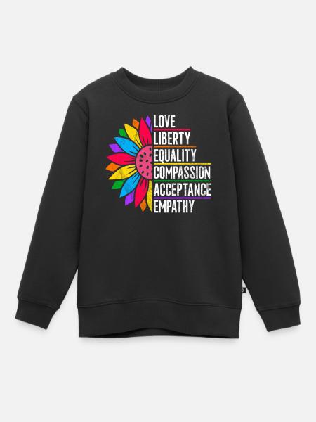 Gleichheit LGBTQ Rainbow Flag LGBTQ Stolz - Kinder Premium Organic Sweatshirt - Schwarz