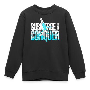Plongeurs Plongée Loisir Plongée Immerger Et Conquérir - Sweat Premium enfant bio - noir - Devant - AI Model Kid Female (0cm)