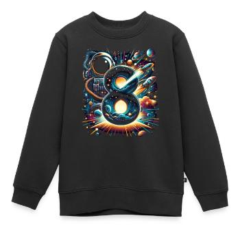 Astronaut 8. Geburtstag Weltraum Jungen 8 Jahre - Kinder Premium Organic Sweatshirt - Schwarz - Vorne - AI Model Kid Female (0cm)
