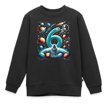 Astronaut 6. Geburtstag Weltraum Jungen 6 Jahre - Kinder Premium Organic Sweatshirt - Schwarz - Vorne - AI Model Kid Female (0cm)