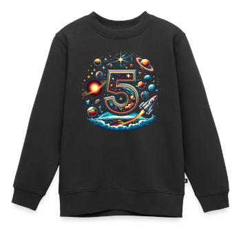 Astronaut 5. Geburtstag Weltraum Jungen 5 Jahre - Kinder Premium Organic Sweatshirt - Schwarz - Vorne - AI Model Kid Female (0cm)
