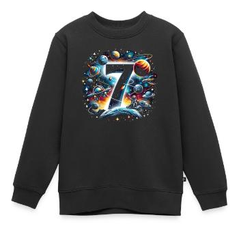 Astronaut 7. Geburtstag Weltraum Jungen 7 Jahre - Kinder Premium Organic Sweatshirt - Schwarz - Vorne - AI Model Kid Female (0cm)