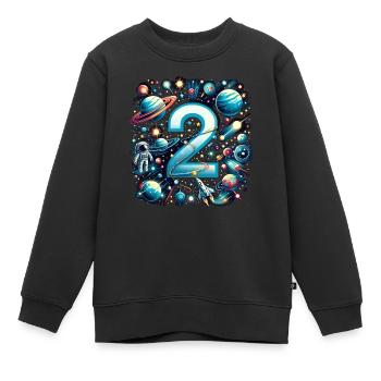 Astronaut 2. Geburtstag Weltraum Jungen 2 Jahre - Kinder Premium Organic Sweatshirt - Schwarz - Vorne - AI Model Kid Female (0cm)