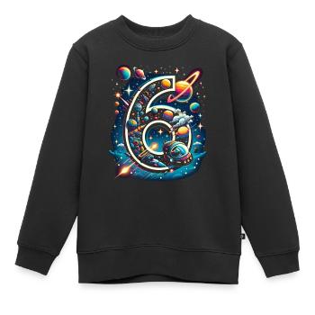 Astronaut 6. Geburtstag Weltraum Jungen 6 Jahre - Kinder Premium Organic Sweatshirt - Schwarz - Vorne - AI Model Kid Female (0cm)