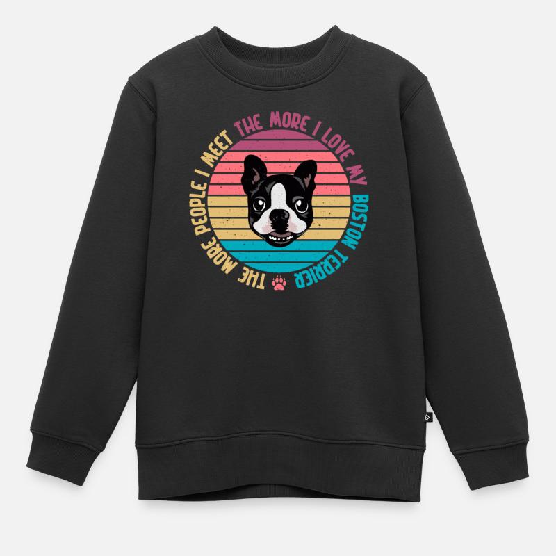 Cadeaux Boston Terrier - Sweat Premium enfant bio - noir