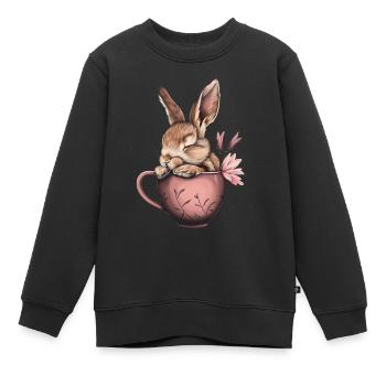 Kaninchen - Kinder Premium Organic Sweatshirt - Schwarz - Vorne - AI Model Kid Female (0cm)
