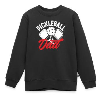 Pickleball Dad Stolzer Papa Auf Dem Spielfeld - Kinder Premium Organic Sweatshirt - Schwarz - Vorne - AI Model Kid Female (0cm)