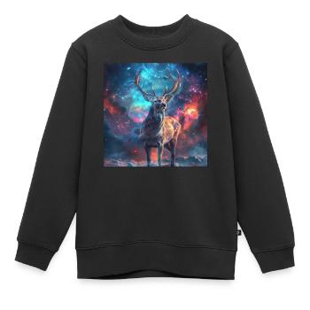 Chevreuil - Sweat Premium enfant bio - noir - Devant - AI Model Kid Female (0cm)