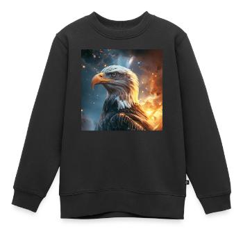 Adler - Kinder Premium Organic Sweatshirt - Schwarz - Vorne - AI Model Kid Female (0cm)