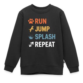Dock Diving Dire Dog Diving Dock Diving Cadeau - Sweat Premium enfant bio - noir - Devant - AI Model Kid Female (0cm)