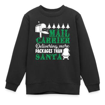 Mail Carrier Christmas Delivering More Packages - Kids Premium Organic Sweatshirt - black - Front - AI Model Kid Female (0cm)