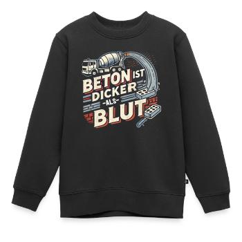 Beton ist dicker als Blut - Kinder Premium Organic Sweatshirt - Schwarz - Vorne - AI Model Kid Female (0cm)