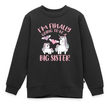 I`m Finally Going To Be A Big Sister Unicorn Gift - Kinder Premium Organic Sweatshirt - Schwarz - Vorne - AI Model Kid Female (0cm)