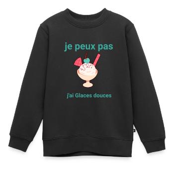 je peux pas j'ai Glaces douces - Sweat Premium enfant bio - noir - Devant - AI Model Kid Female (0cm)