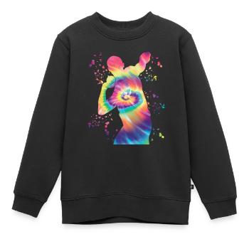 Lanceur de poids Colorsplash Lancer de poids - Sweat Premium enfant bio - noir - Devant - AI Model Kid Female (0cm)