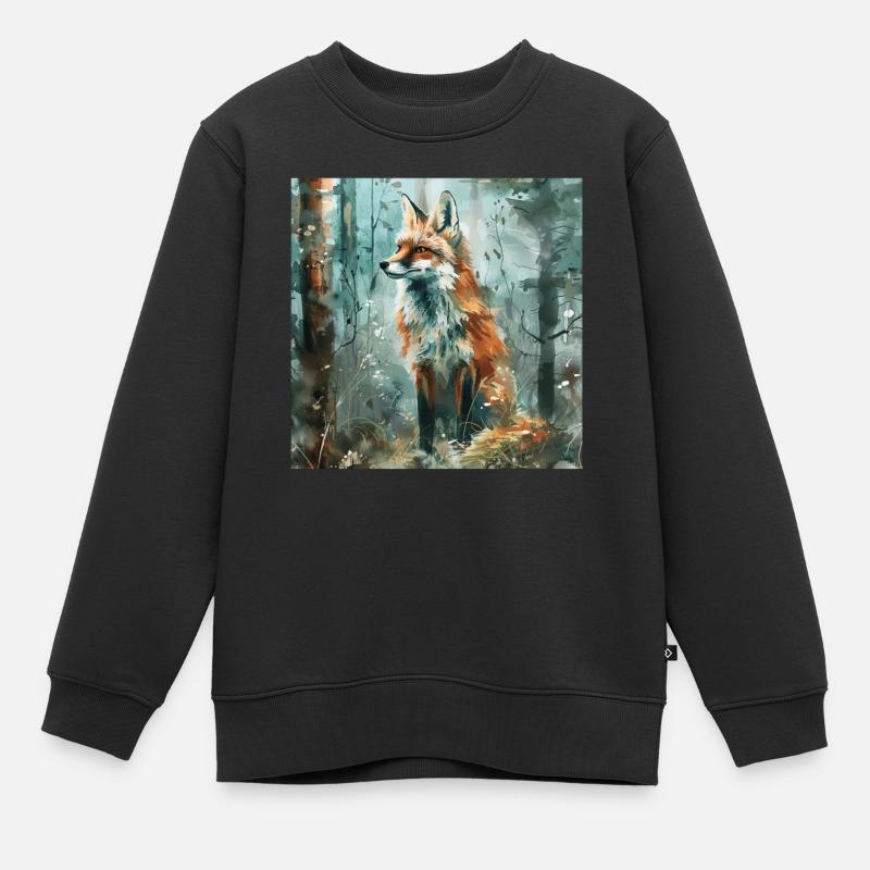 Renard - Sweat Premium enfant bio - noir
