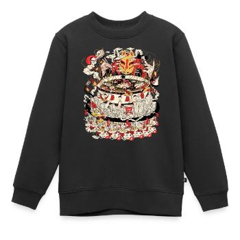 Die Ramen-Zeremonie des Fuchsgottes - Kinder Premium Organic Sweatshirt - Schwarz - Vorne - AI Model Kid Female (0cm)