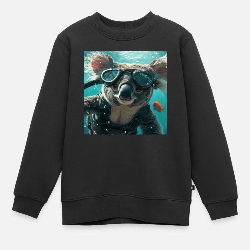 Koala - Kinder Premium Organic Sweatshirt - Schwarz