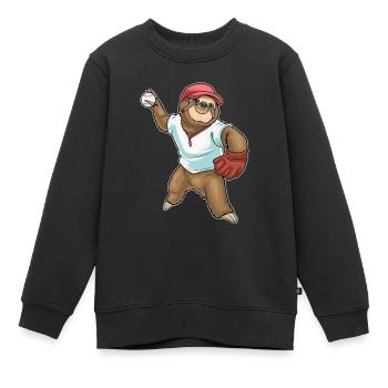 Gant de baseball Sloth - Sweat Premium enfant bio - noir - Devant - AI Model Kid Female (0cm)