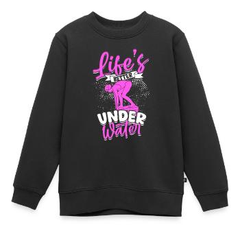 Diver Scuba Diving Life's Better Under Water - Kids Premium Organic Sweatshirt - black - Front - AI Model Kid Female (0cm)