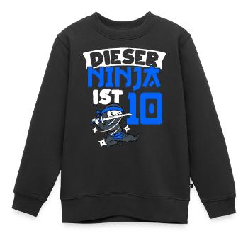 Ce ninja 10e anniversaire Ninja Ceinture Ninja - Sweat Premium enfant bio - noir - Devant - AI Model Kid Female (0cm)