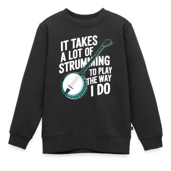 Banjo - Kinder Premium Organic Sweatshirt - Schwarz - Vorne - AI Model Kid Female (0cm)