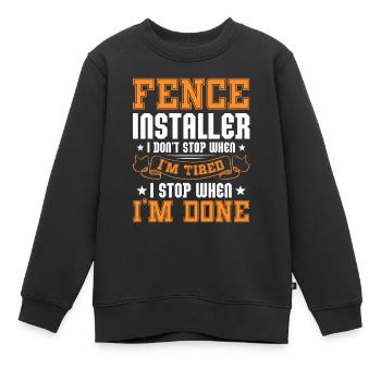 dad is my name building fences is my game Design - Kinder Premium Organic Sweatshirt - Schwarz - Vorne - AI Model Kid Female (0cm)