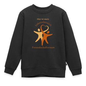 Hier Ist Mein Lebensbereich Freundschaft - Kinder Premium Organic Sweatshirt - Schwarz - Vorne - AI Model Kid Female (0cm)