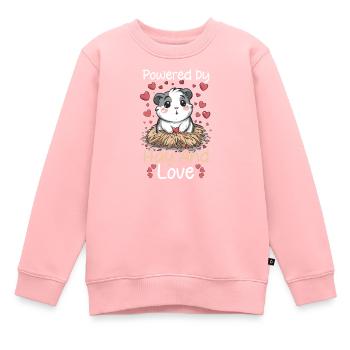 Meerschweinchen Angetrieben von Heu und Liebe - Kinder Premium Organic Sweatshirt - Rosa - Vorne - AI Model Kid Female (0cm)