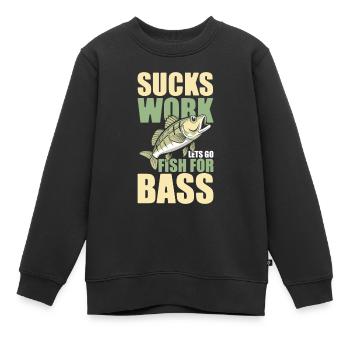 Pêche à la perche Pêcheur à la perche - Sweat Premium enfant bio - noir - Devant - AI Model Kid Female (0cm)