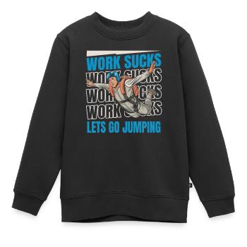 Saut de base - Sweat Premium enfant bio - noir - Devant - AI Model Kid Female (0cm)