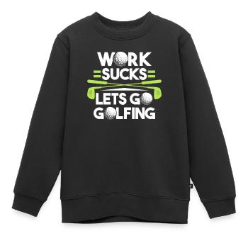 Golf Golfer Golfen - Kinder Premium Organic Sweatshirt - Schwarz - Vorne - AI Model Kid Female (0cm)